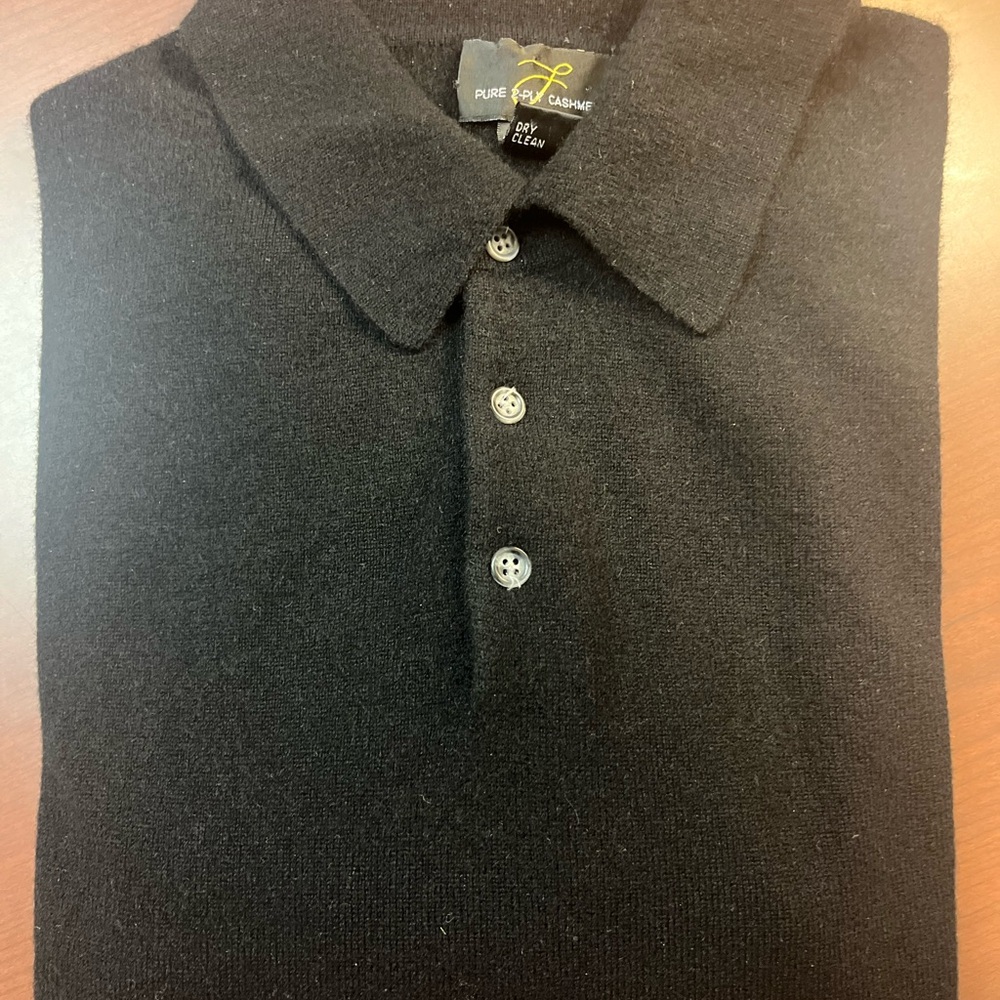 Pur Black Cashmere Polo Shirt